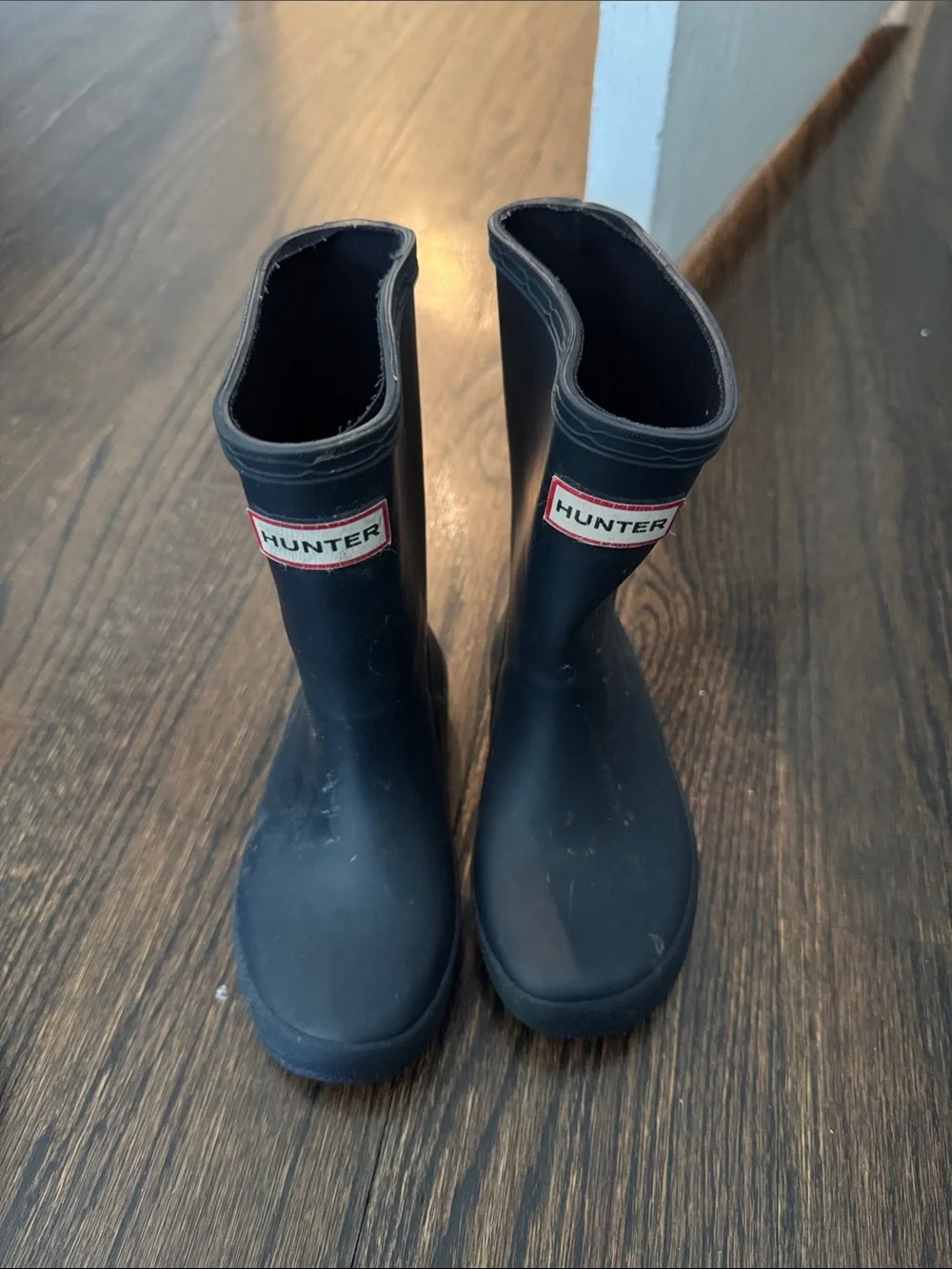 Hunter Kids Black Logo Rain Boots
